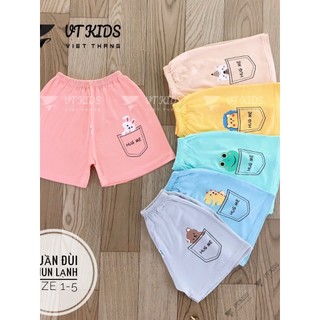 Quần chục thun lạnh cho bé, quần đùi chất cotton thun lạnh bé từ 4-17kg