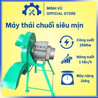 Máy thái chuối siêu mịn - máy cắt chuối cửa ngang nguyên cây - băm cỏ voi. tiện lợi