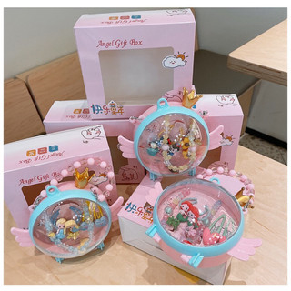 Set Hộp Kẹp Tóc, Dây Chuyền Phụ Kiện Có Quai Xách Đáng Yêu Hoạt Hình Cho Bé Gái - Hộp Quà Cho Bé Gái