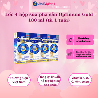 Lốc 4 hộp sữa pha sẵn Optimum Gold 180 ml