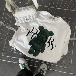 Áo thun unisex SEVENTOWN DEAR TEDDY TEE tay lỡ local brand màu trắng