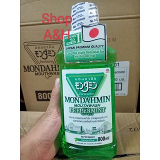 Nước xúc miệng mondahmin natural care vị bạc hà chai 800ml