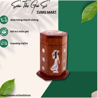 Lọ đựng tăm bằng gỗ hình cô gái gtt