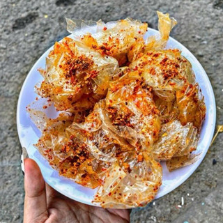 Bánh tráng dẻo muối con tôm sate