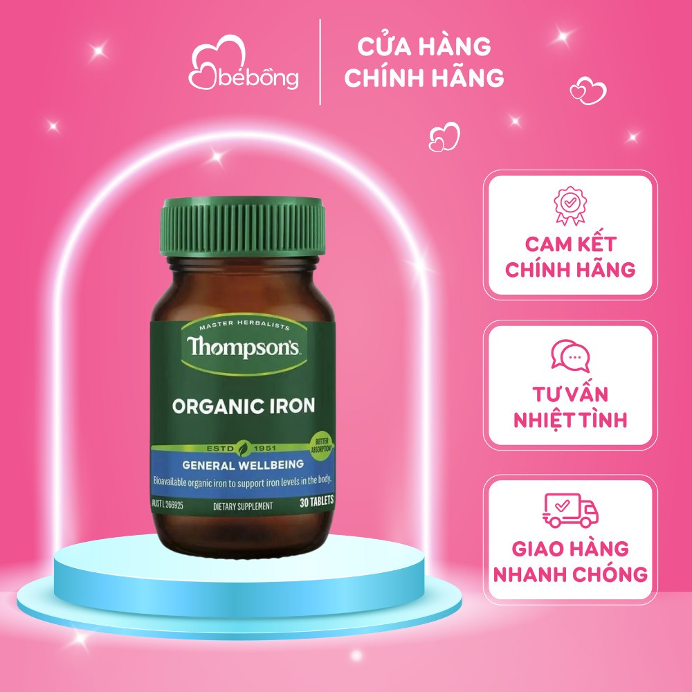 Sắt Thompsons Organic Iron 30v