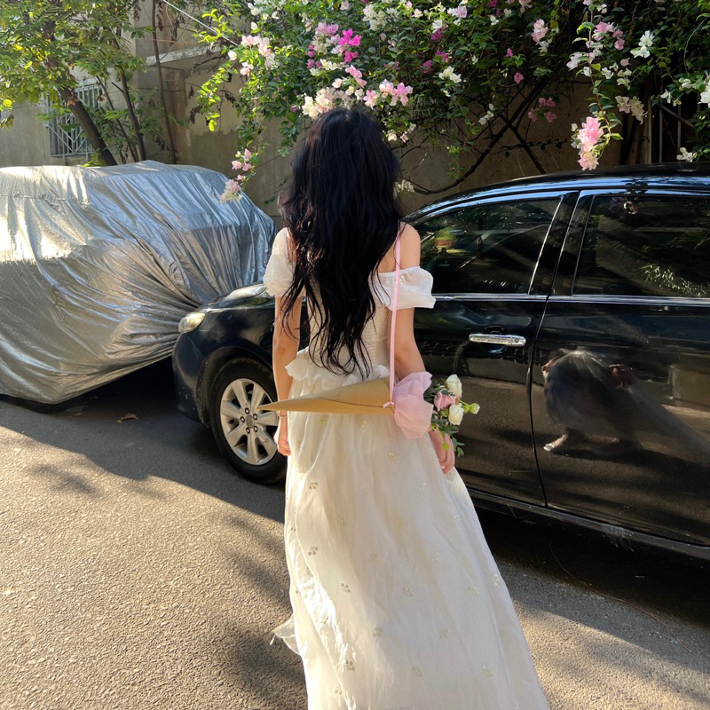 [SORI.VN] ĐẦM VÁY MAXI DÀI TRỄ VAI CỔ VUÔNG TAY PHỒNG XẺ TÀ ĐI BIỂN VẢI TƠ THÊU | BigBuy360 - bigbuy360.vn