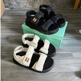 Dép giày sandal đế cao 3cm quai dán ngang đế bằng tag min