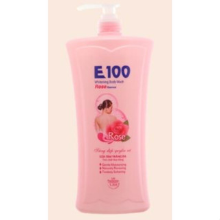 Sữa tắm E100 Silky hoa hồng vàng ( màu vàng ) Tinh chất sữa dê ( màu trắng ) Rose tinh chất hoa hồng - Chai 800gr