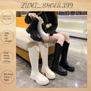 Bốt đùi nữ, bốt đùi khóa sau nữ cao cổ,da lì cao 5phân , bốt cao bồi đe răng chống trơn