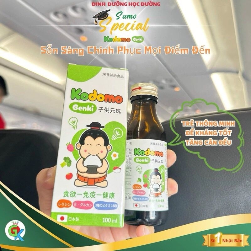 [Mua 5 tặng 1 hộp] KODOMO GENKI - DINH DƯỠNG HỌC ĐƯỜNG NHẬT BẢN chai 100ml