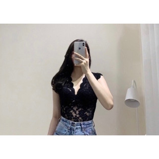 Áo zara auth tuồn ren đen sexy size s