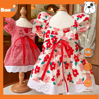 Đầm cho chó lớn, áo cho chó mèo bông bông, quần áo thú cưng size lớn chất vải mỏng mát đáng yêu tại BaeYi petshop