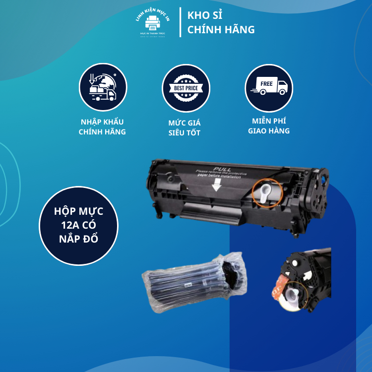 Hộp mực máy in canon LBP 2900 3000 1020 1010 đảm bảo chất lượng in trung thực sắc nét bản cao cấp bền bỉ