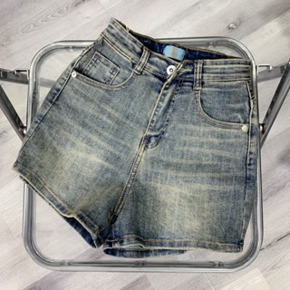 [ nhatran CO DÃN ] Quần đùi short jean nữ phom ôm lưng cạp cao màu bụi MS010