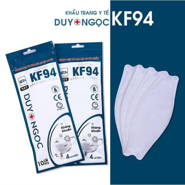 SET 50 CÁI | Khẩu trang KF94 DUY NGỌC chính hãng 4 lớp kháng khuẩn, chống bụi mịn