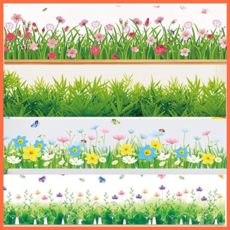 Sỉ buôn- Decal chân cỏ dán tường (nhiều mẫu) có sẵn keo dán.