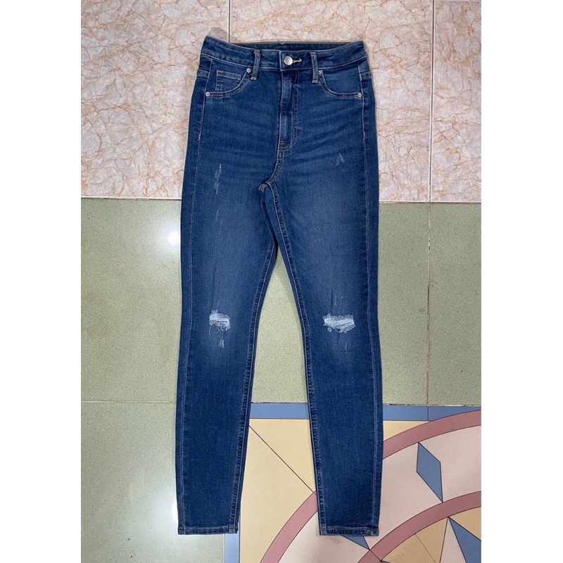 Quần Skinny HM Auth Tuồn Lưng Cao Tôn Dáng Size 27 28 29 ( Hàng Cambodia Có Sẵn )