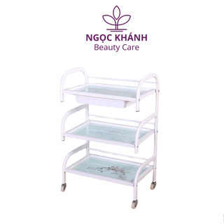 Xe đẩy kính 3 tầng dùng cho spa, tmv | Kệ kính spa 3 tầng