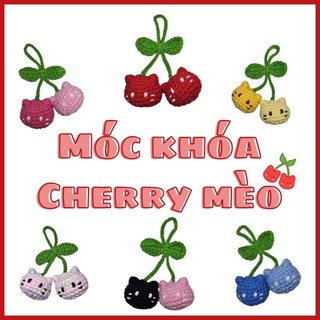 Móc khóa Cherry mèo móc len 🍒🐱