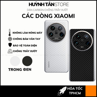 Miếng dán xiaomi mi 14 ultra 13 ultra 12 11 ultra 12s 12x 11 pro 11  carbon trong và đen chống trầy xướt mặt sau