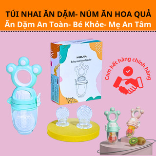 Túi nhai ăn dặm misuta chống hóc cho bé tập nhai- núm ăn dặm hoa quả cho bé
