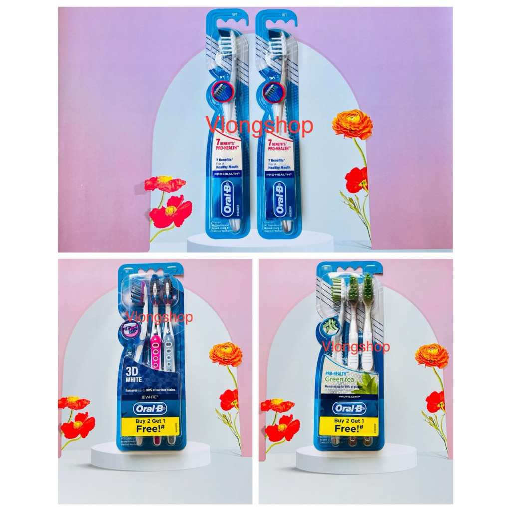 (Vỉ 3 cây ) Bàn chải răng Oral-B  - Soft ( USA)
