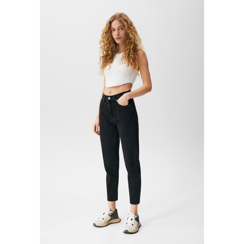 Quần Baggy Pull&Bear Auth Tuồn Lưng Cao Không Giãn Size 27 ( Hàng Cambodia Có Sẵn )