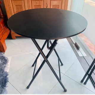 Bàn gỗ tròn đen, trắng sứ cao cấp siêu đẹp cao 73 cm freeship 20k