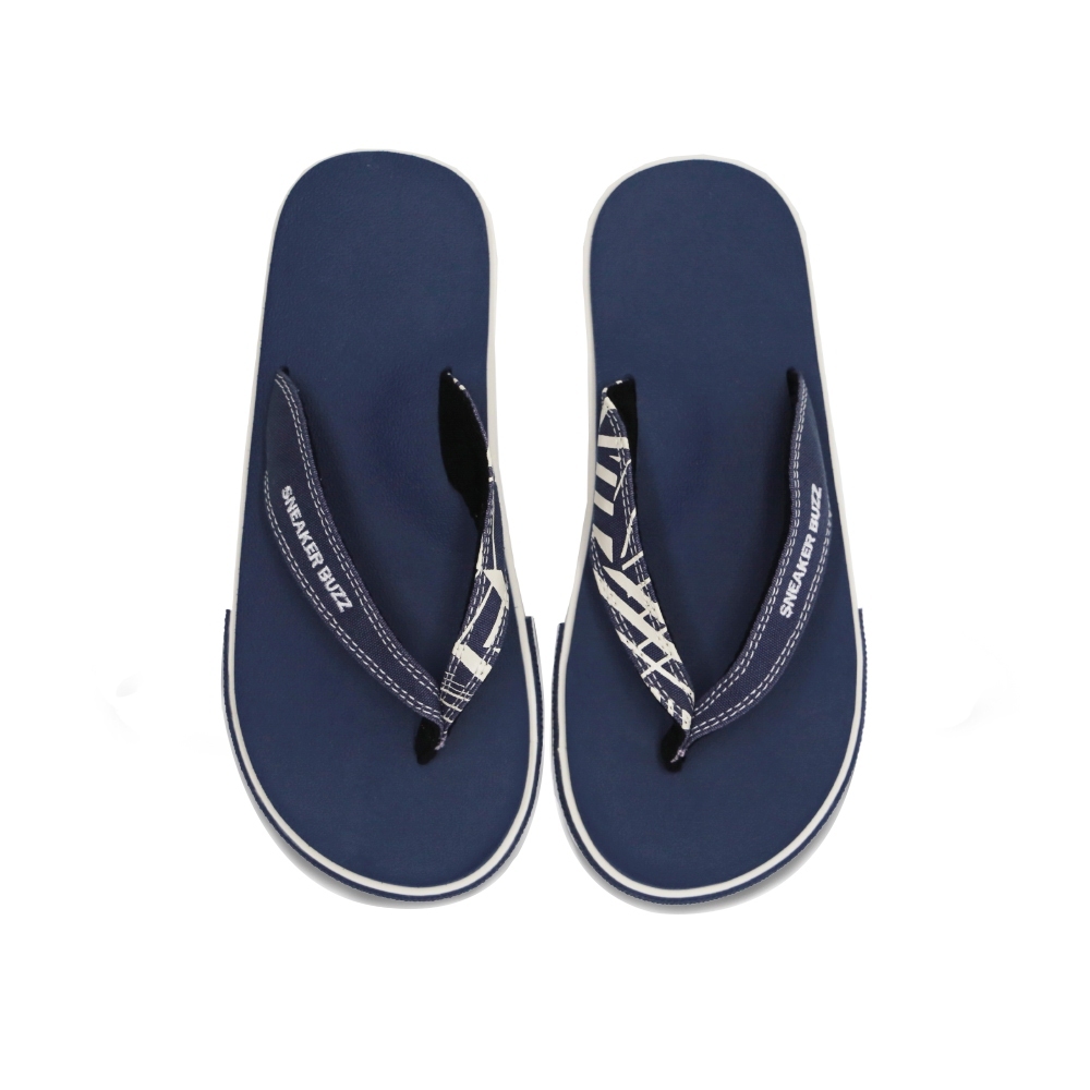 Dép Sneaker Buzz xỏ ngón xanh đen quai sọc 1SB0047