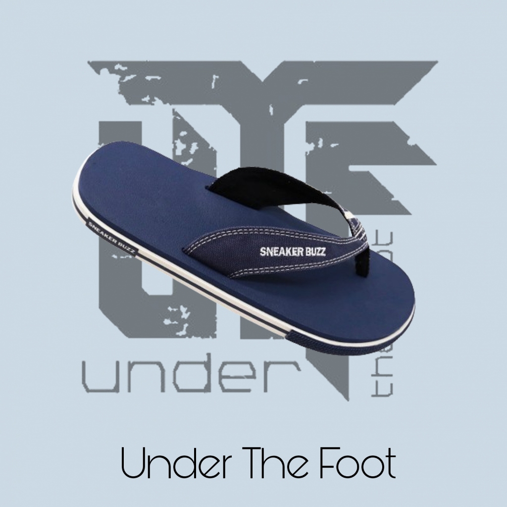 Dép Sneaker Buzz xỏ ngón xanh đen quai sọc 1SB0047