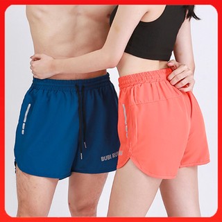  Quần đùi nam nữ thể thao chạy bộ gym bơi. Quần short thoáng khí thấm hút mồ hôi co giãn cực tốt - BuBi Running 1 lớp 