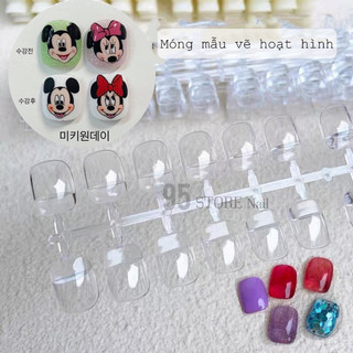 Móng mẫu tập vẽ fom vuông hàn quốc - set 120 móng