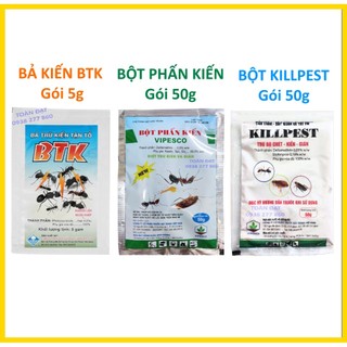 Bả trừ kiến BTK - Bột Phấn Kiến Vipesco - Bột Rắc Kiến Killpest , trừ kiến tổng hợp