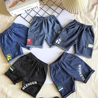 Quần short thun giả jean túi hộp cho bé trai  từ 8-37kg