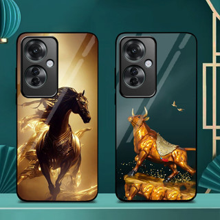 Ốp Lưng cho OPPO RENO11 F 5G Mặt lưng kính cao cấp, thiết kế độc quyền 12 con giáp chiến binh