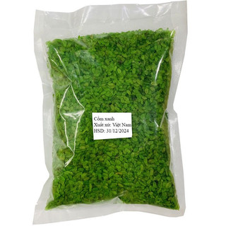 Cốm xanh khô, cốm dẹt xanh, dùng nấu chè, nấu xôi, chả cốm