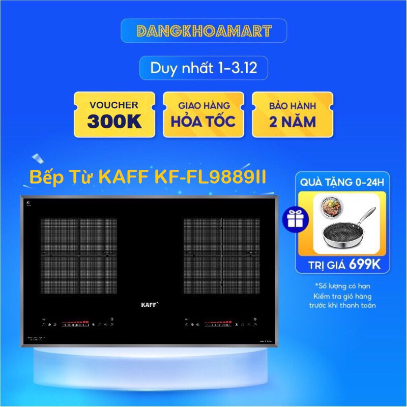 Bếp Từ KAFF KF-FL9889II ( tặng tấm rửa silicon, chảo )