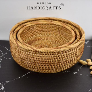  Rổ mây tre đan thủ công TRE LÀNG chất lượng cao dùng decor trang trí, đựng đồ khô, thực phẩm, hoa quả, bánh kẹo