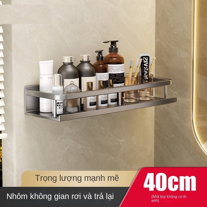 Kệ Để Đồ Nhà Tắm Dán Tường Carbon Không Gỉ, Có Lỗ Thoát Nước Tặng Kèm Keo Dán, Ốc Vít
