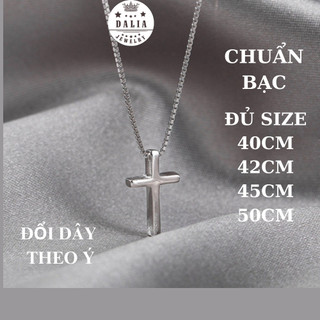 Dây chuyền bạc nữ chữ thập trơn mẫu 12 DaLiA Jewelry vòng cổ bạc thánh giá trơn chữ thập đẹp bạc 925 không đính đá