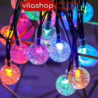 Đèn Nháy Trang Trí Tết 2025, Đèn Trang Trí Bóng Led Bi Bọt 9m Dây Đen, Trang Trí Đón Tết 2025