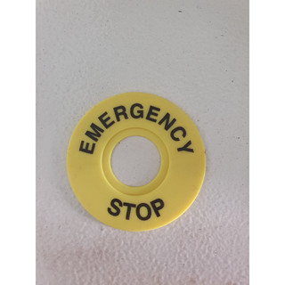  Tem nhãn dừng khẩn  EMERGENCY STOP - phi 22mm 