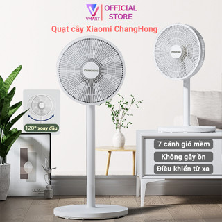 Quạt điện, Quạt cây đứng Xiaomi Qcooker tăng hiệu suất làm mát với thiết kế 7 cánh sử dụng motor bạc đạn