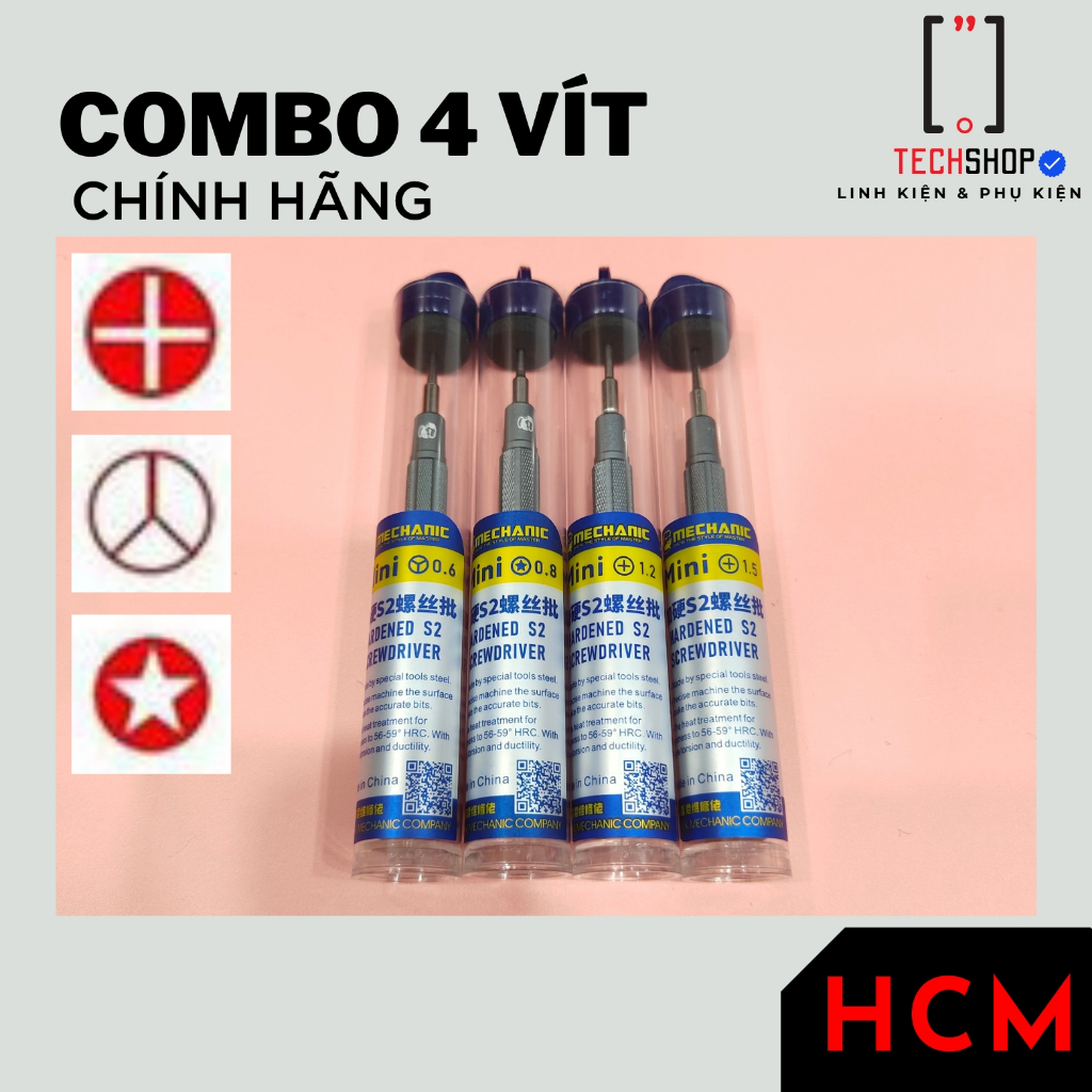 Combo 4 vít chính hãng để tháo tất cả các dòng điện thoại