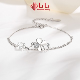 Lắc tay bạc nữ lili s999 đính đá cz cao cấp hình cỏ 4 lá may mắn charley lili_096631