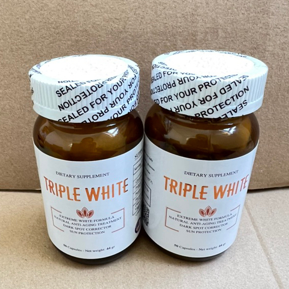VIÊN UỐNG TRIPLE WHITE - VIÊN UỐNG GLUTATHION 1200MG TRẮNG DA, MỜ NÁM, GIẢM THÂM HỘP 50 VIÊN