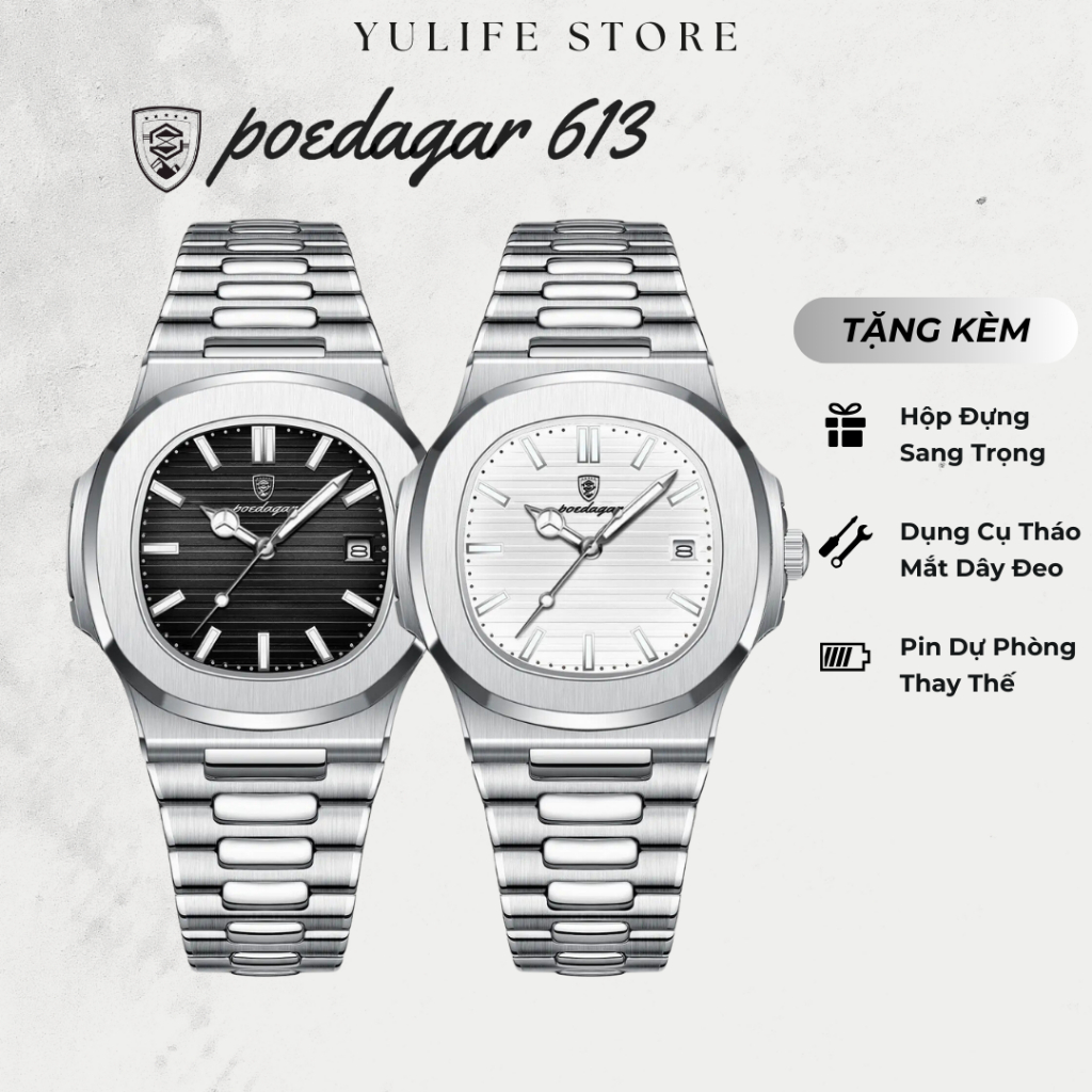 Đồng Hồ Nam Poedagar P613 Chính Hãng - Sang Trọng, Có Lịch Ngày