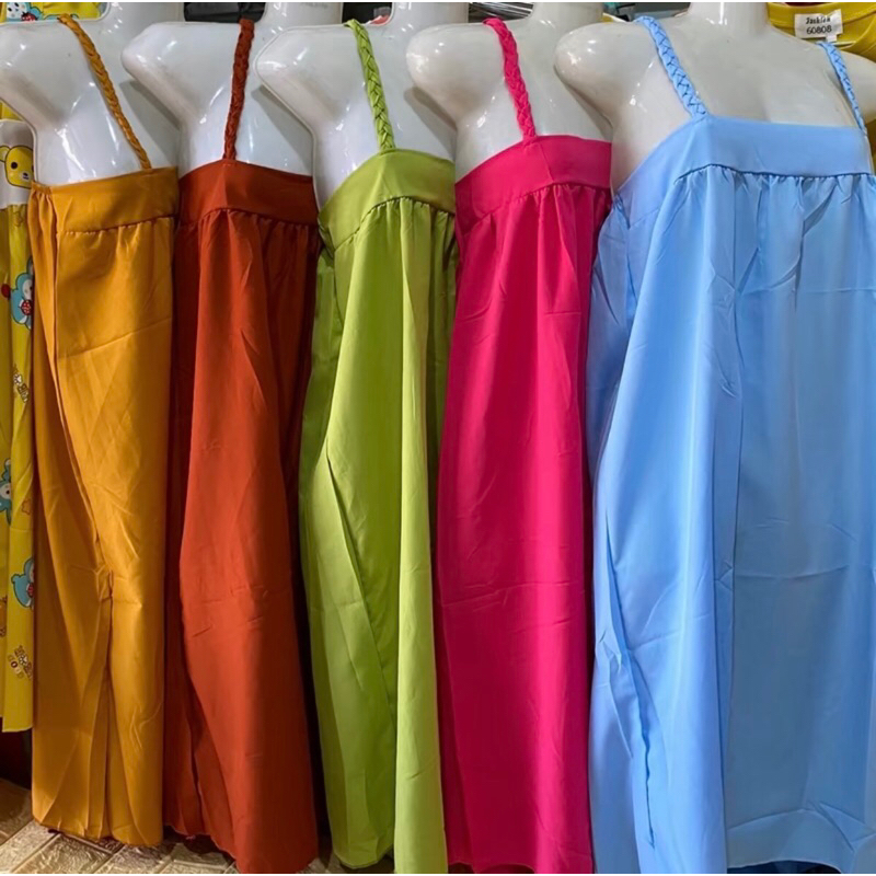 Đầm hai dây bính vải lụa mỏng mềm