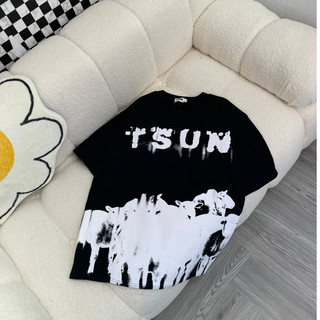 ÁO THUN ĐEN COTON PHA TSUN ĐÀN CỪU