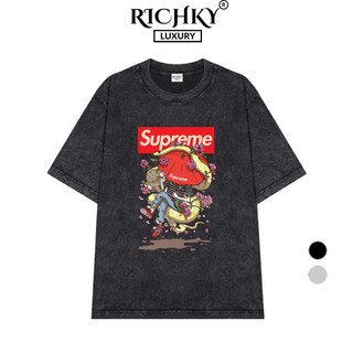 Áo Thun Wash Richky Premium Supreme Python Flower